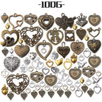 100g Heart Shape Charm Alloy European Style Heart Love Charms Jewelry Charms Pendant for DIY Necklace Bracelet Jewelry Crafts Making Supplies