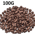 100 Gram(About 150-200pcs) Antique Copper Spacer Beads Charm Bead Spacers Jewelry Findings Accessories for Bracelet Necklace Jewelry Making(Dark Color)