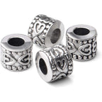 50pcs Antique Silver Large Hole Spacers Beads Tibetan Spacer Alloy Tube Bead Spacers Jewelry Spacer Charms for DIY Jewelry Making Crafts Supplies
