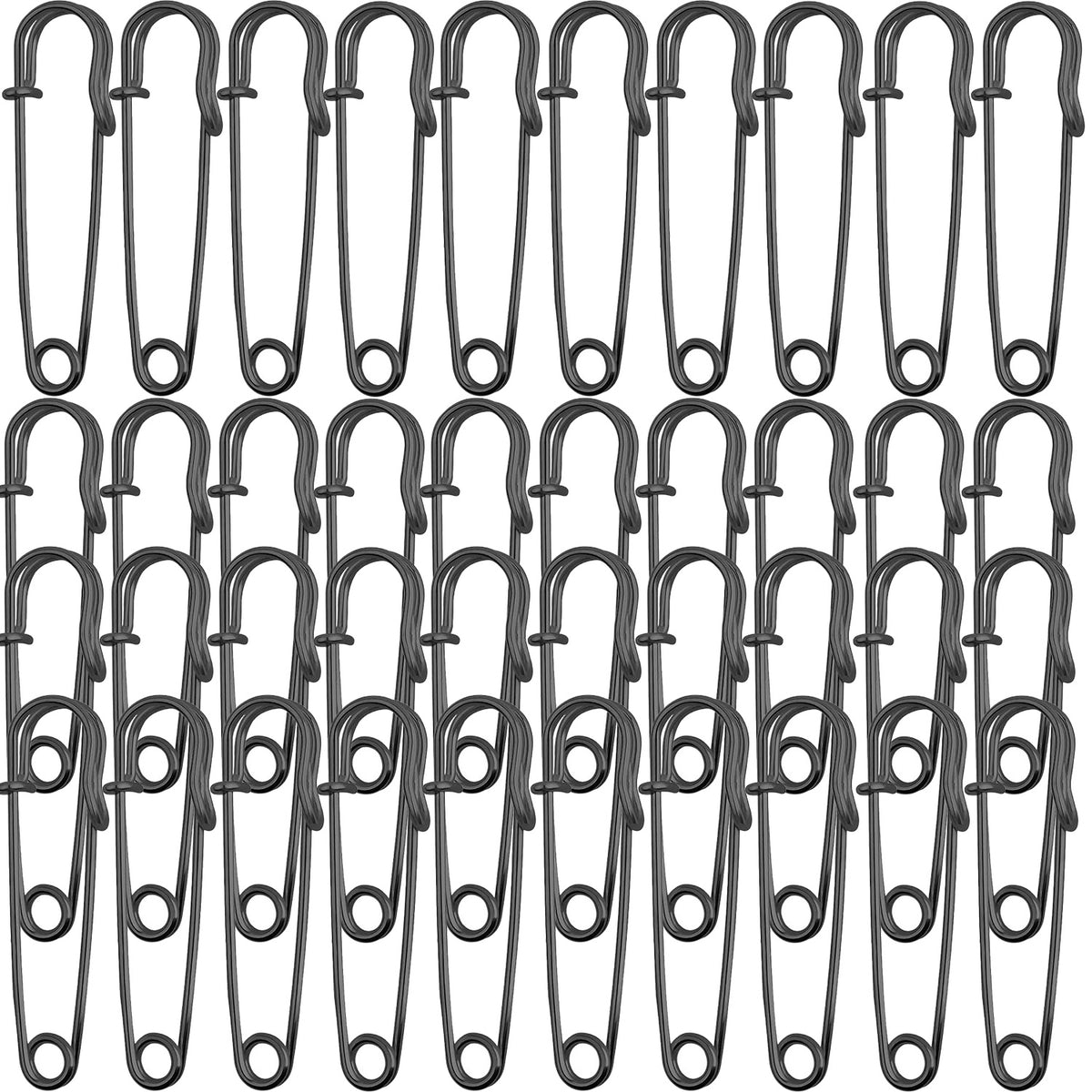 40pcs 5 cm / 2 Inch Metal Large Safety Pins Heavy Duty Blanket Pins Extra Sturdy Safety Pins Bulk for Clothes Blankets Skirts Crafts Kilts Towels Sheets, 4 Colors