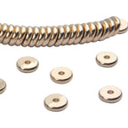 100pcs 8mm Flat Round Rondelle Spacer Beads Disc Spacers Loose Beads Jewelry Metal Spacers for DIY Bracelet Necklace Crafts,Gold