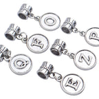 26pcs Letter Charms Alphabet A - Z Letter Charm Pendants with Bail Beads for Necklace Bracelets Jewelry Making,Silver