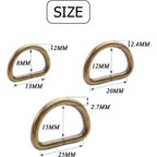 100pcs Multi-Purpose Metal D Rings Semi-Circular D Rings Hardware DIY Accessories for Bags Pet Collars Chain Bags,1/2inch,3/4inch and 1 inch