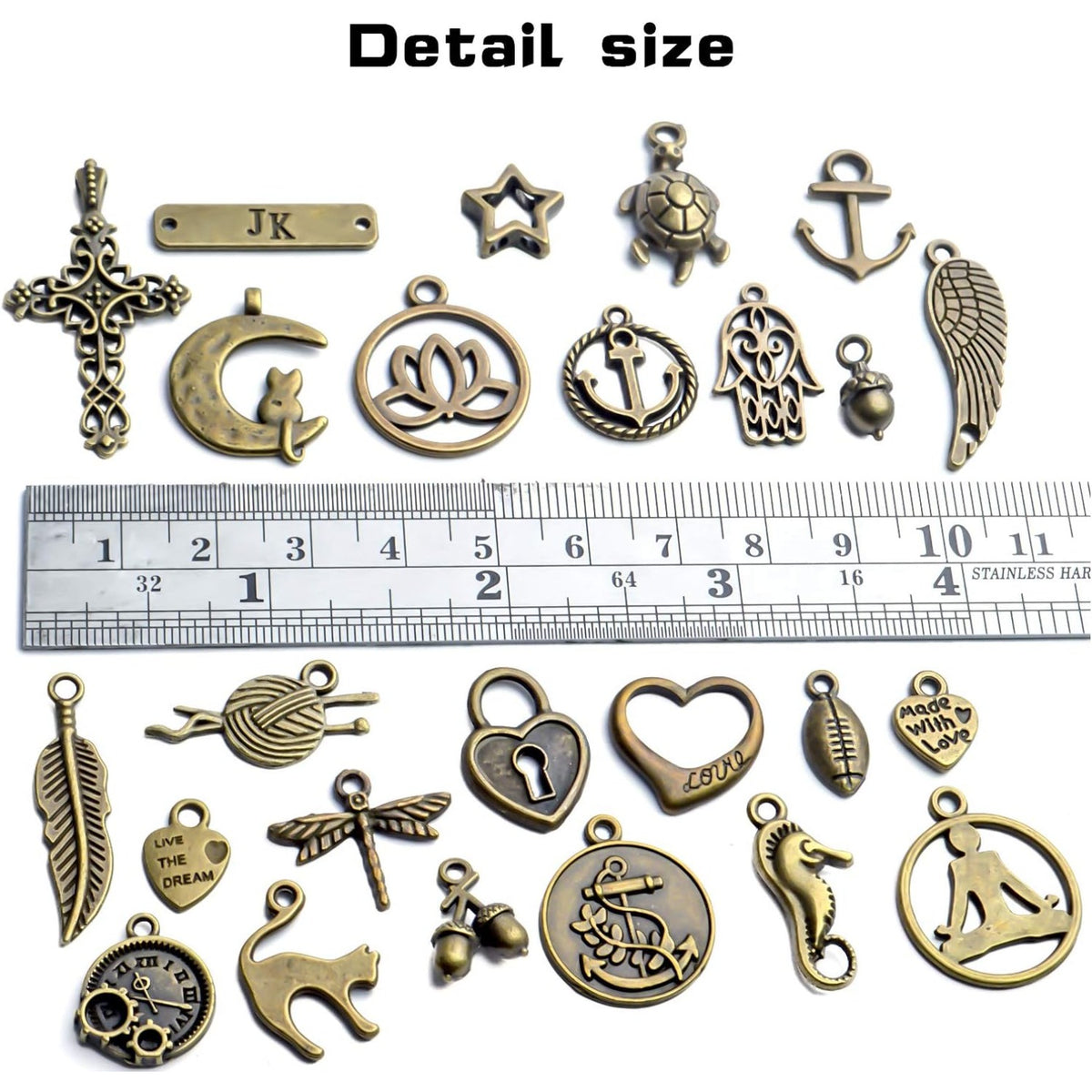Vintage Charms Bulk,100pcs Antique Bronze Charms Alloy Pendant Charms Jewelry Making Supplies for Necklace Bracelet Earring