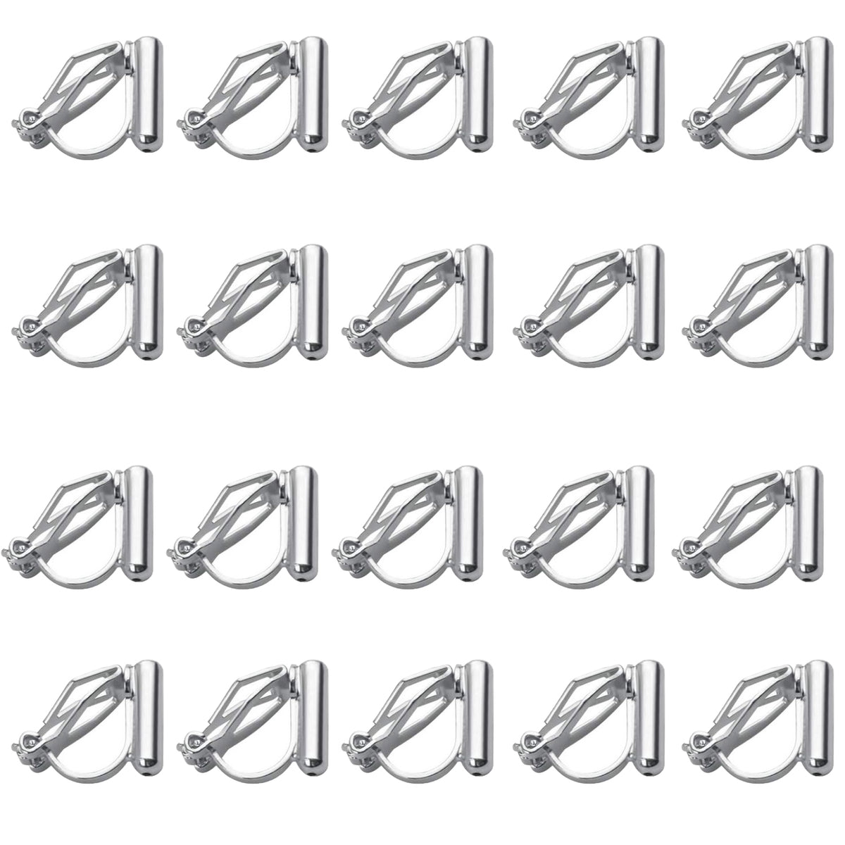 20pcs Clip On Earring Converter with Post and 20pcs Soft Earring Cushion for Non-Pierced Ears,Gold & Silver