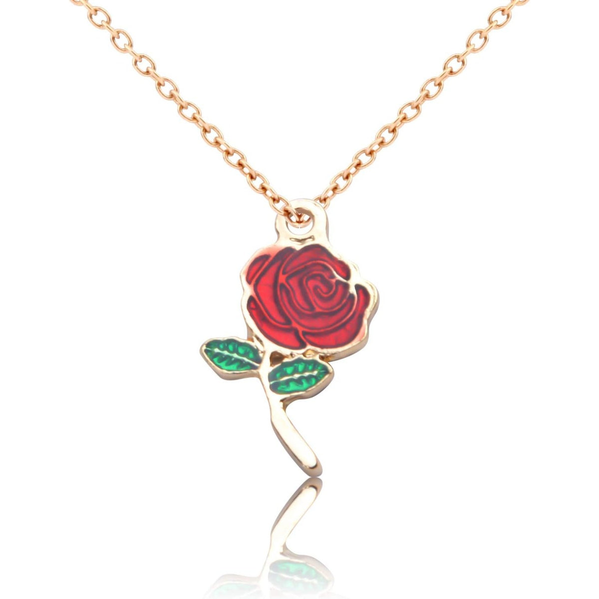30pcs Enamel Rose Flower Charm Pendants Lovely Dangle Charms for Valentine's Day DIY Bracelet Necklace Earrings Jewelry Making, Red