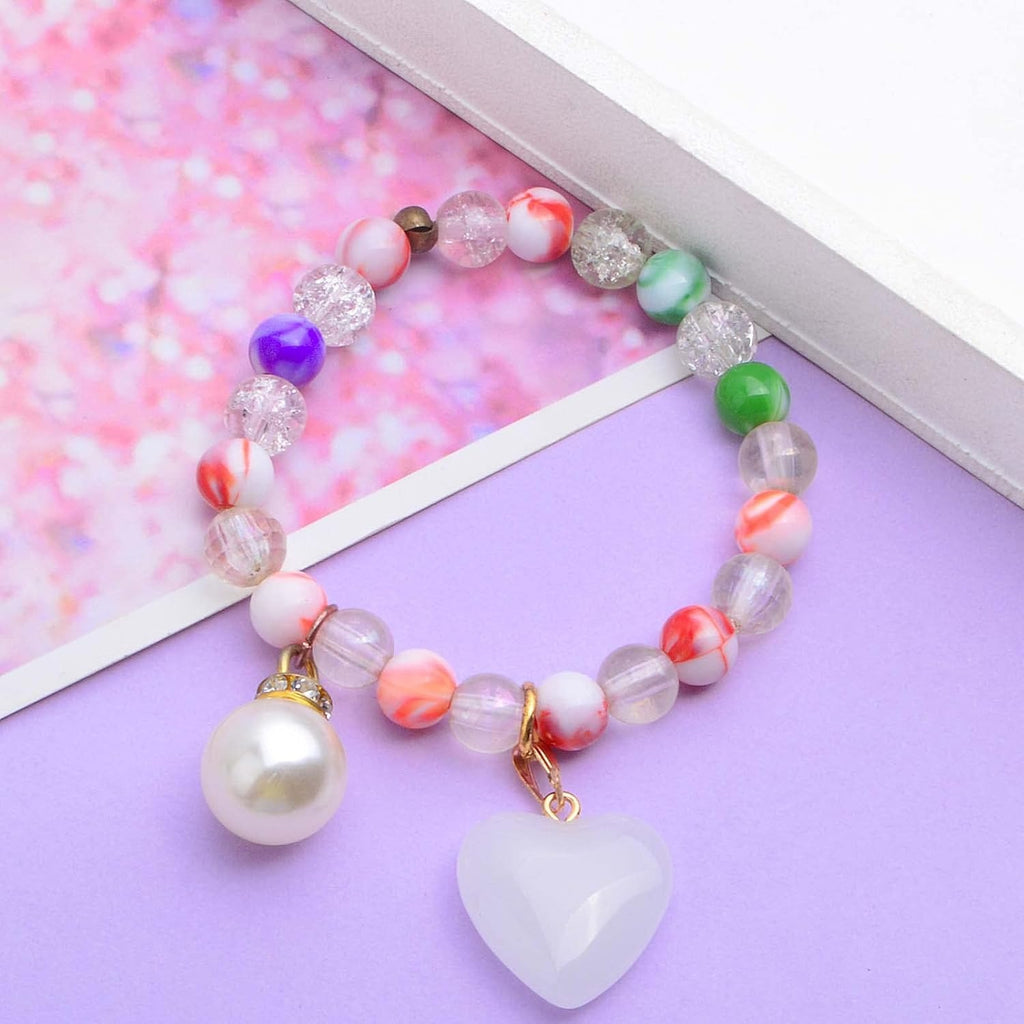 16pcs 8 Colors Heart Charms Transparent Spray Painted Heart Shape Glass Pendants with Golden Plated Metal Pinch Clasps for DIY Necklace Jewelry Making Valentine's Day Gift