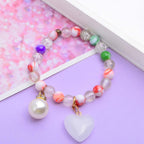 16pcs 8 Colors Heart Charms Transparent Spray Painted Heart Shape Glass Pendants with Golden Plated Metal Pinch Clasps for DIY Necklace Jewelry Making Valentine's Day Gift