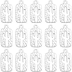 60pcs Antique Silver Cactus Pendant Charms Western Style Alloy Double-sided Plant Cactus Dangle Pendants Craft Accessories for DIY Bracelet Necklace Keychains Jewelry Making