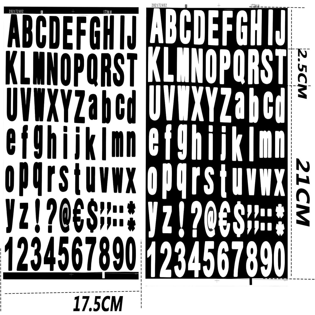 6 Sheets Self Adhesive Vinyl Letters Numbers Kit, Alphabet letter Stickers Waterproof Script Pantry Labels Stickers Decals for Mailbox, Signs, Window, Door, Cars, Business, Address Number, 2 Colors