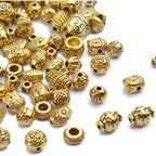 100g (About 130-180pcs) Antique Gold Small Beads Jewelry Bead Charm Spacers for Jewelry Making Bracelets Necklace