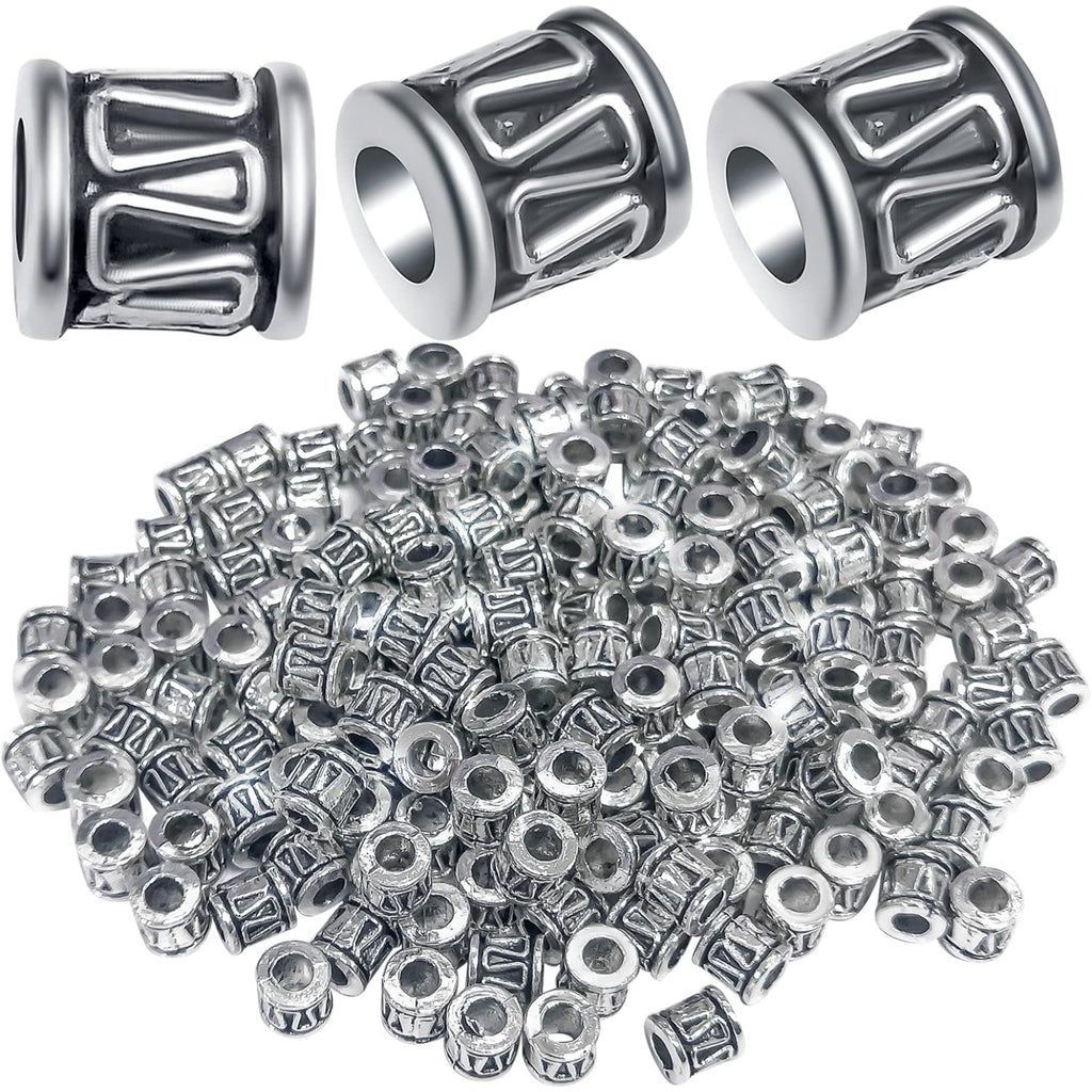 200pcs Antique Gold Tube Spacers Beads Alloy Barrel Bead Spacers Loose Spacer Bead Charm Beads for Jewelry DIY Bracelet Necklace Making Accessory