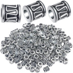 200pcs Antique Gold Tube Spacers Beads Alloy Barrel Bead Spacers Loose Spacer Bead Charm Beads for Jewelry DIY Bracelet Necklace Making Accessory