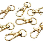 50 pcs Swivel Clasps Lanyard Snap Hook,Metal Swivel Lanyard Snap Hook Lobster Claw Clasp(Gold)