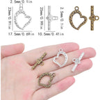20 Sets Butterfly Bracelet Toggle Clasps T-Bar End Tibetan Closure Filled Fastener Hook Toggle Connectors for DIY Necklace Jewelry Craft Making, 2 Colors