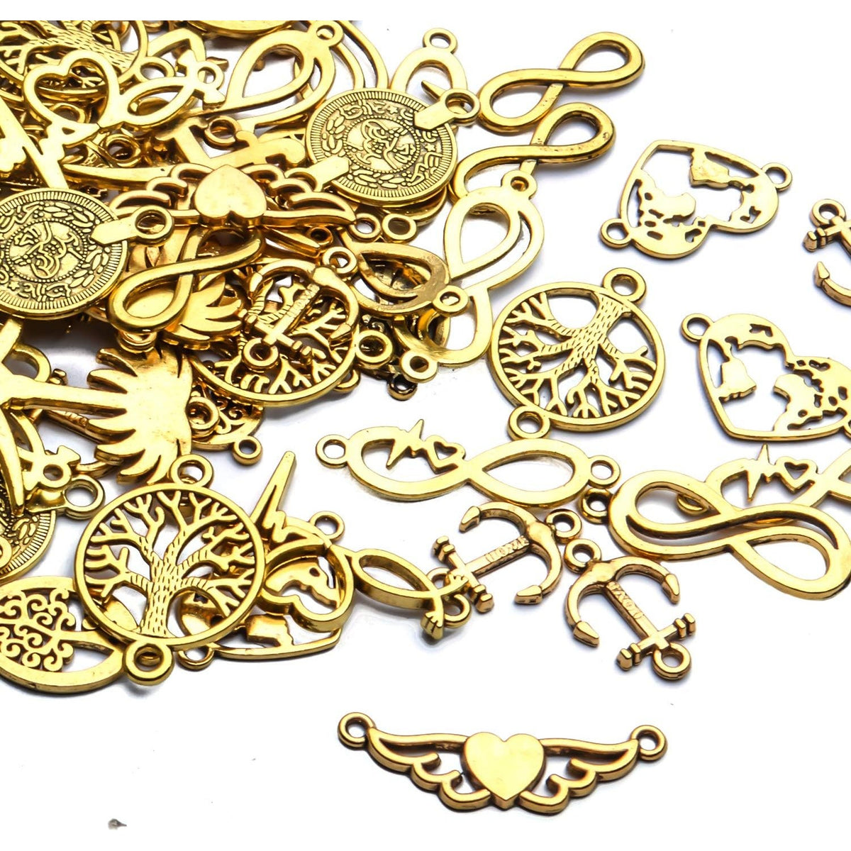 100g(40~70pcs) Mixed Connector Tree of Life Charms Infinity Symbol Pendants Beads Connector for DIY Necklace Bracelet Jewelry Making