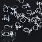 20 Pieces Clear Clip-on Earring Converters Resin Earring Finding Components for Non Pierced Ears DIY Earring Jewelry Making, 12x10mm