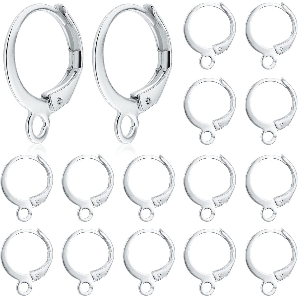 Hypoallergenic Earring Hooks, 120 Pieces Brass Lever Back Earring Round French Hook Ear Wire with Open Loop for Earring Designs Jewelry Making - 4 Colors