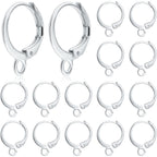 Hypoallergenic Earring Hooks, 120 Pieces Brass Lever Back Earring Round French Hook Ear Wire with Open Loop for Earring Designs Jewelry Making - 4 Colors