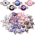 50pcs Evil Eye Connectors Pendants Bracelet Connector Bead Charms for Bracelet Necklace Crafts DIY