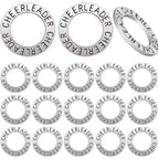20pcs Antique Silver Cheerleader Charms Round Circle Cheer Charm Cheerleading Message Pendant Charms Jewelry Making Accessories for DIY Crafts Bracelet Birthday Gifts