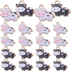 20pcs Enamel Cow Charms Animal Charm Necklace Charms Craft Supplies for DIY Earrings Necklaces Bracelet Jewelry Making Accessory