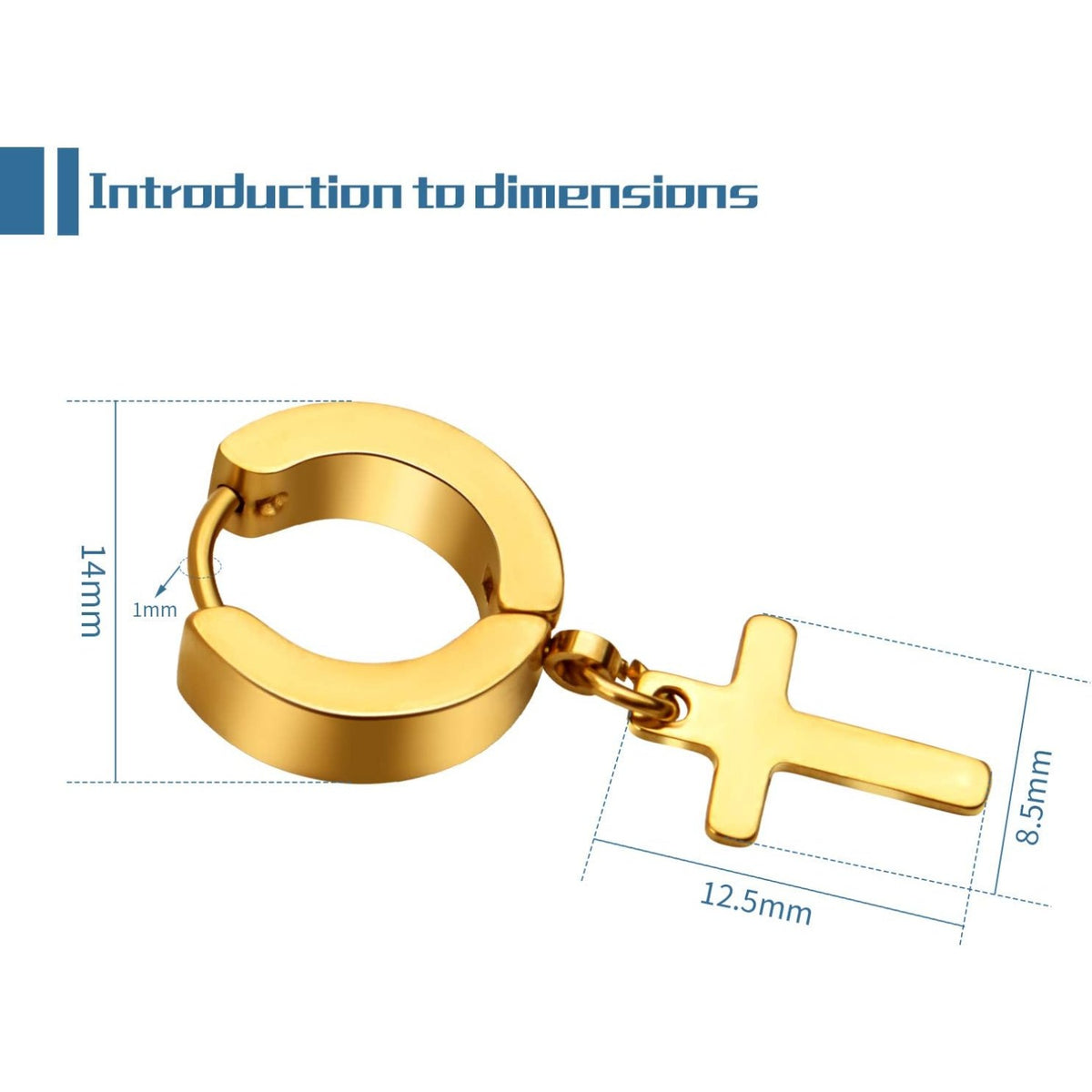5 Pairs Stainless Steel Hoop Earrings Small Hypoallergenic Hoops Huggie Earrings with Cross for Men Women,5 Colors