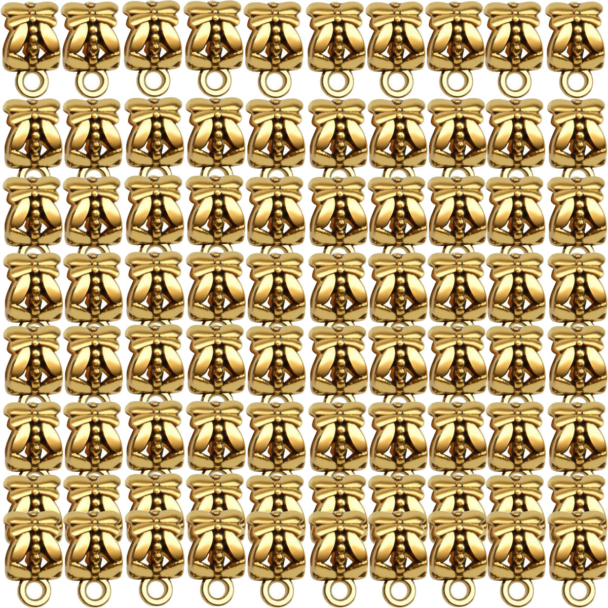 80pcs Antique Tibetan Bail Beads Tube Beads Spacer Rondelle Connectors for Pendant Jewelry Making Crafts, Mixed Colors
