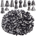 100 Gram (About 110-150pcs) Assorted Styles Cone Bead Caps Tibetan Alloy Flower Spacer Bead Caps Tassel End Caps for DIY Crafts Jewelry Making Supplies, Gun Black