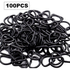 100 Pieces 1/2inch Metal Non Welded Black D Ring Buckles D-Ring Loop for Handbag Purse Clothes DIY Accessories