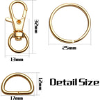 100PCS Swivel Snap Lobster Clasps Keychain Hooks 20 Pieces with Key Rings 40 Pieces and D Rings 40pcs for Bags, Lanyard Craft Making
