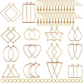 28pcs 14 Styles Hollow Frame Pendants Resin Craft Open Bezels Pendants Molds and 28pcs Earring Hooks with 28pcs Open Jump Rings for Resin Casting Earrings Jewelry Making Supplies