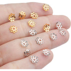 1000pcs 6mm Flower Bead Caps Metal Filigree Spacers Bali Style Jewelry Findings Accessories for Bracelet Necklace Jewelry Making