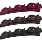 6pcs Double Retro Layer Twist Plait Hair Clips Flocking Texture Braided Hair Clips Woven Hairpin Barrettes with 3 Small Clips on Top for Women Girls Hair Styling, 3 Colors