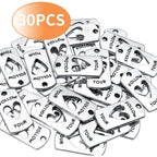 Word Charms Collection,30pcs Antique Silver Message Pendants Inspirational Lettering charms for Jewelry Making Decoration Crafting,20 x 10mm (follow your)
