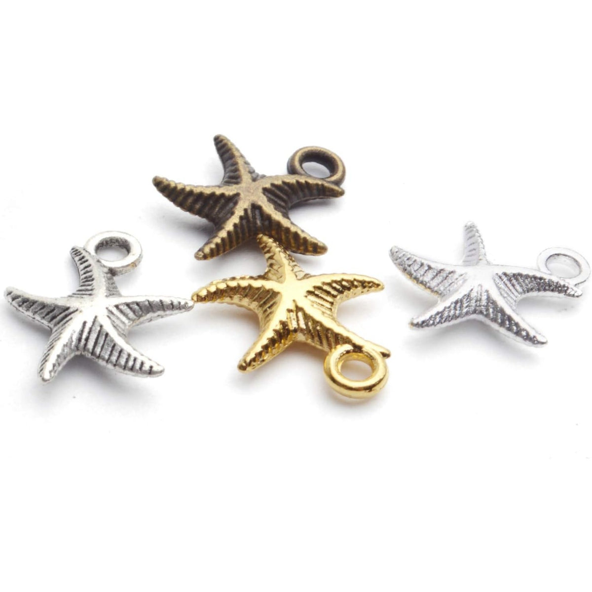 60pcs Antique Starfish Charms Sea Animal Charm Pendant Jewelry Making Accessories for DIY Necklace Bracelet Keychain