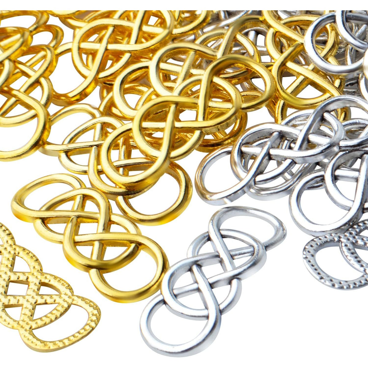 50pcs Double Infinity Symbol Connector Charms Alloy Pendant Charm Connectors for DIY Bracelet Necklace Jewelry Making,32.8mm×12.5mm