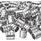 100pcs Antique Silver Alloy Cylindrical Spacer Beads, Loose Beads, Hole:4.7mm
