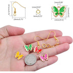 40pcs 10 Colors Enamel Butterfly Charm Pendants and 40pcs Golden Plated Earring Hooks with 80pcs Open Jump Rings, A Plastic Box for DIY Jewelry Making Handmade Supplies