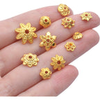 100 Gram(About 250-350pcs) Bead Caps Metal Spacers Jewelry Findings Accessories for Bracelet Necklace Jewelry Making,Gold