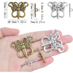 20 Sets Butterfly Bracelet Toggle Clasps T-Bar End Tibetan Closure Filled Fastener Hook Toggle Connectors for DIY Necklace Jewelry Craft Making, 2 Colors