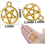 50pcs Silver Pentacle Star Charms Alloy Star Pentagram Pendants Protection Lucky Pentacle Charms Jewelry Making Accessory for DIY Crafts Necklaces Bracelets Earrings