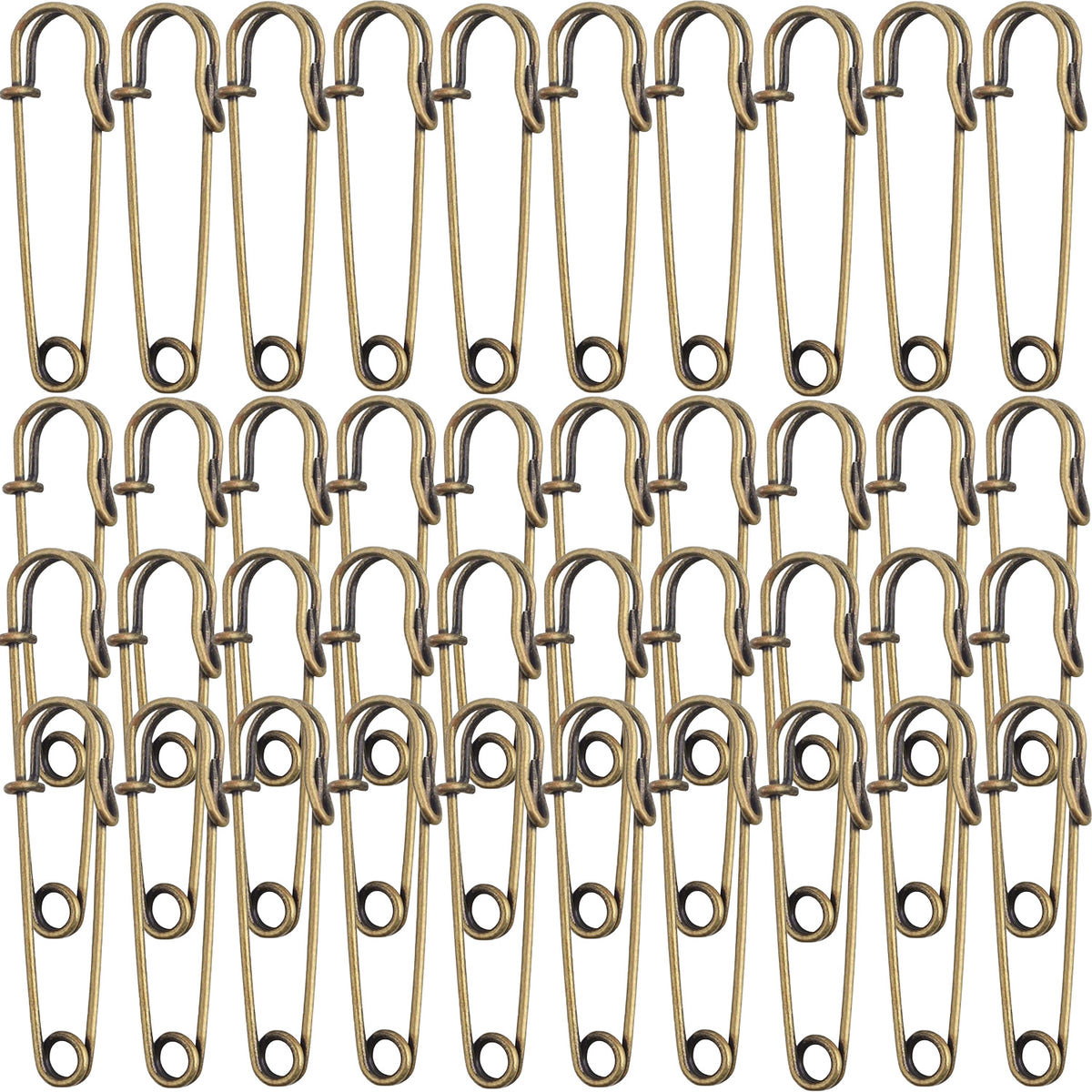 40pcs 5 cm / 2 Inch Metal Large Safety Pins Heavy Duty Blanket Pins Extra Sturdy Safety Pins Bulk for Clothes Blankets Skirts Crafts Kilts Towels Sheets, 4 Colors