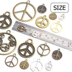 Peace Symbol Pendants,100g Vintage Alloy Peace Charms Craft Supplies for Jewelry Making Necklace Bracelet DIY