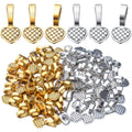 100pcs Alloy Heart Bails Pendants Glue on Heart Shape Bails Jewelry Bails Earring Charms Pendants for DIY Earrings Glass Tiles Jewelry Making Crafting, 19×9×8.5mm