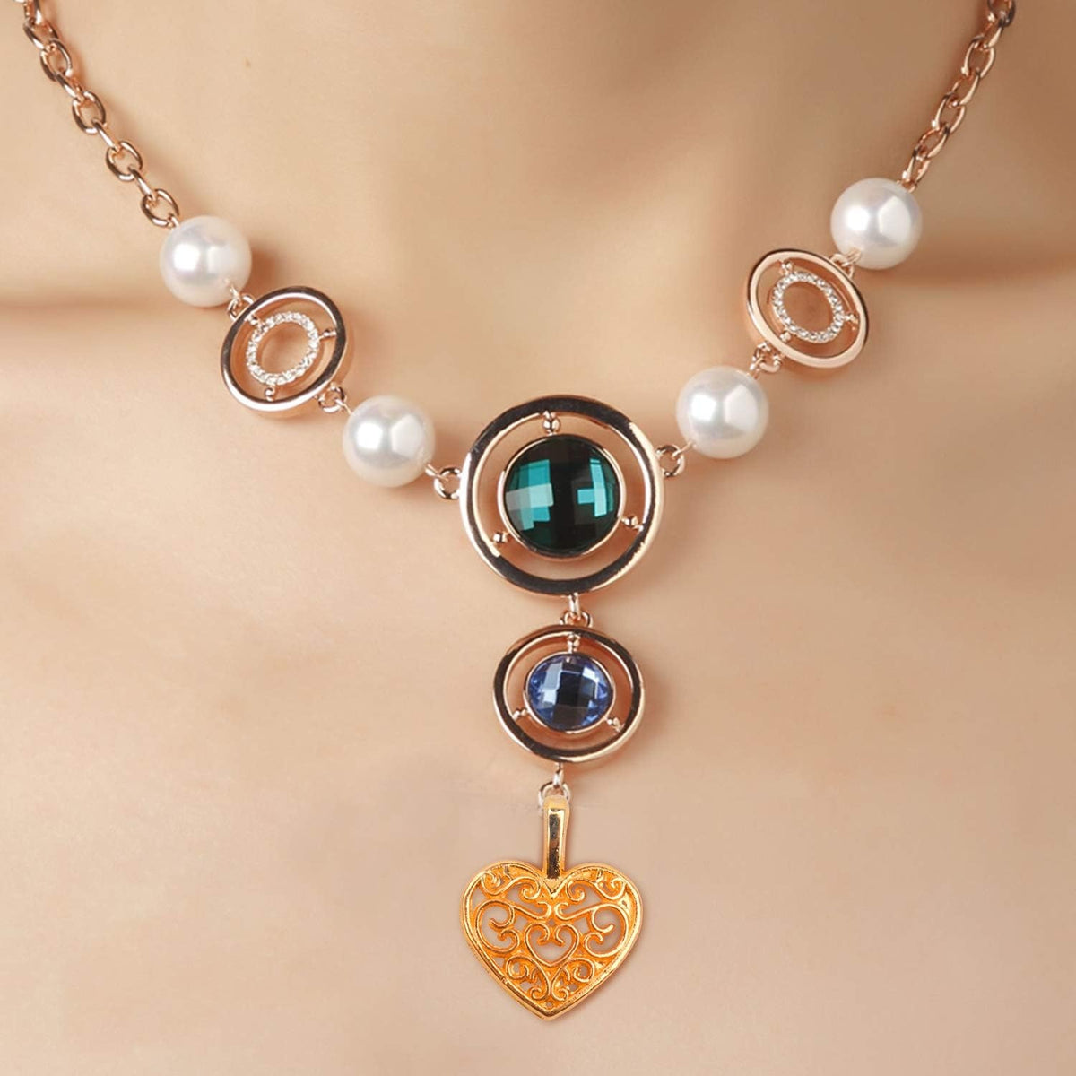 100 Pieces Heart Charms Pendants Metal Beads for Jewelry Making Bracelet Necklace,Antique Silver and Gold