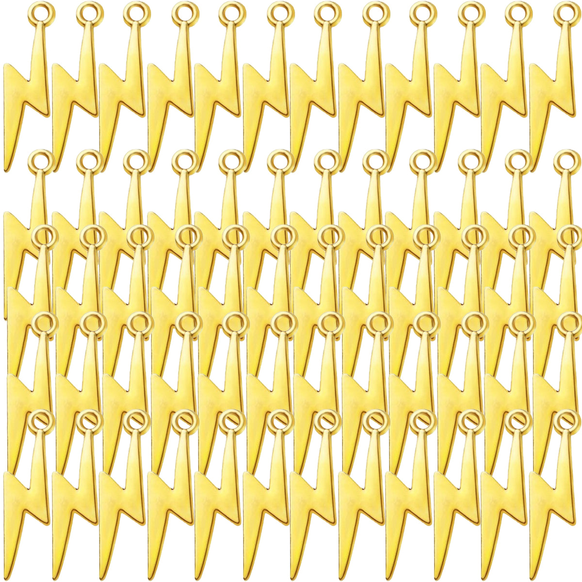 60pcs Lightning Bolt Pendants Alloy Flash Lightning Charms Thunder Flash Celestial Dangle Charms for DIY Earrings Bracelet Crafts Jewelry Making Accessory,28mm×7.7mm