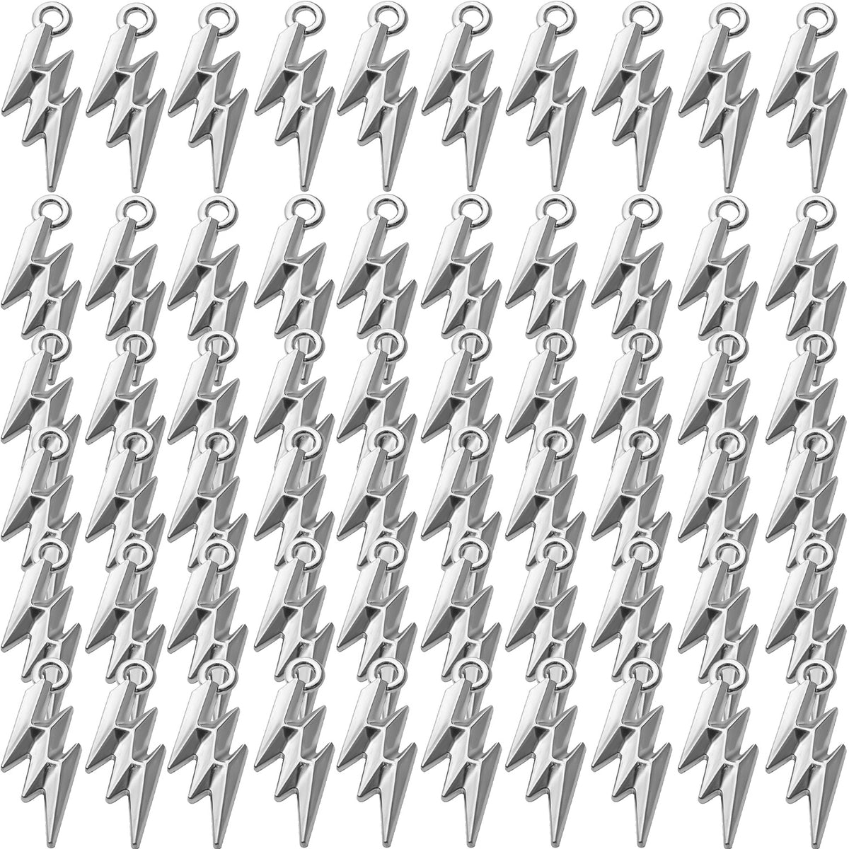 60pcs Flash Shape Charms Lightning Bolt Pendants Alloy Flash Lightning Charm Celestial Charms for Earrings Necklace DIY Jewelry Making Accessory