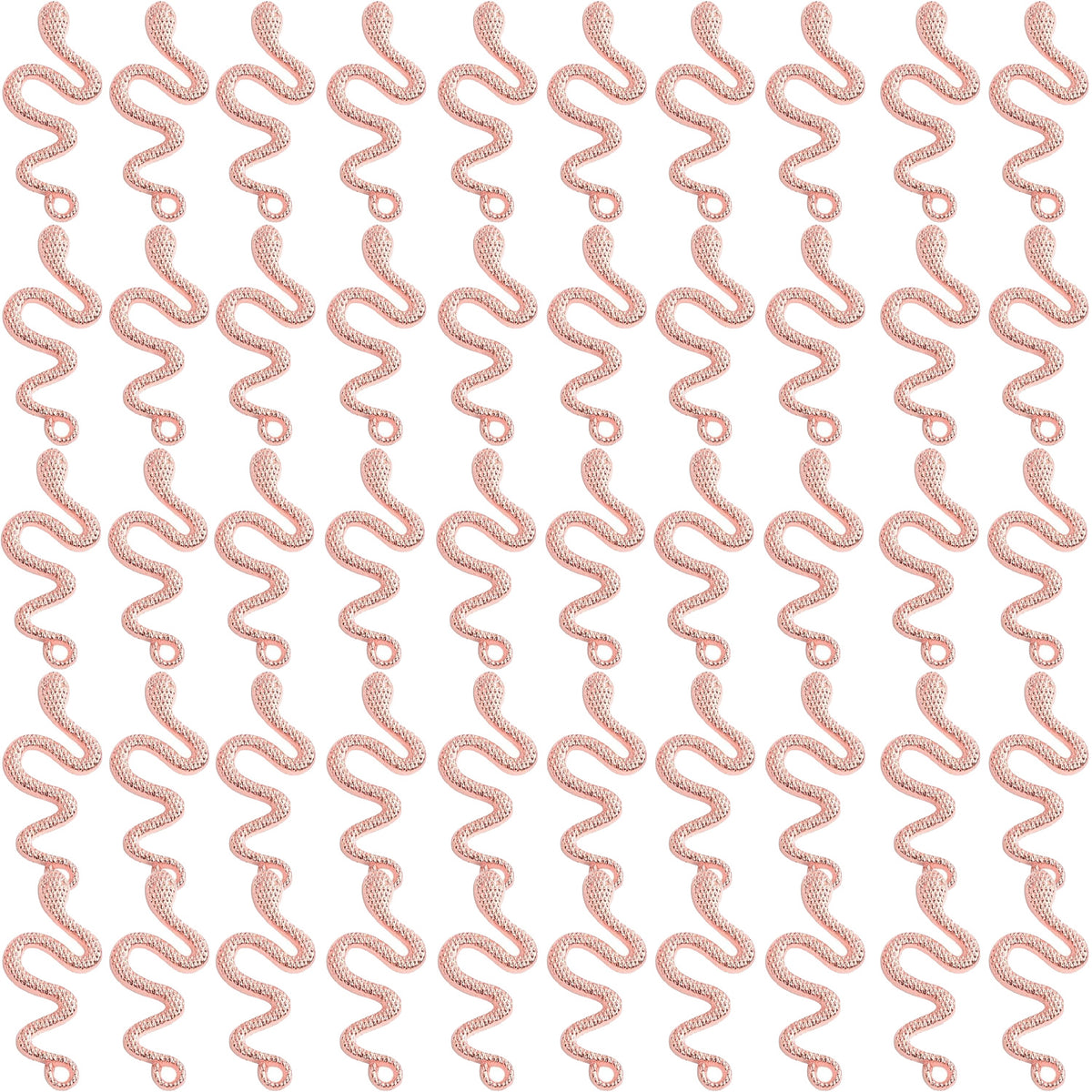 50pcs 5 Colors Animal Snake Pendant Charms Vintage Alloy Snake Shaped Dangle Pendants Craft Supplies for DIY Necklace Bracelet Jewelry Making Decoration