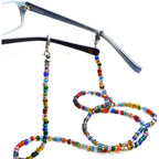 Mask Holder Chain,5pcs 74cm Beaded Glasses Chain Multicolor Face Cover Lanyards Adjustable Mask Necklace Holder with Lobster Clips for Adults Men Women Girls